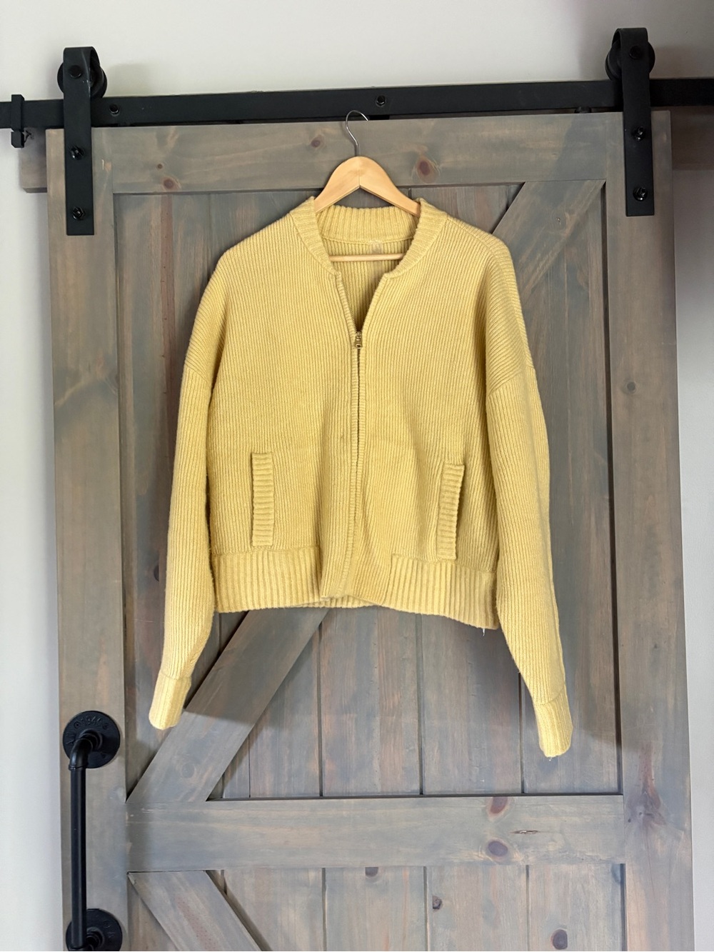 Rhone Westside cardigan Cropped Zip-Front Women’s Sweater Jacket - Yellow